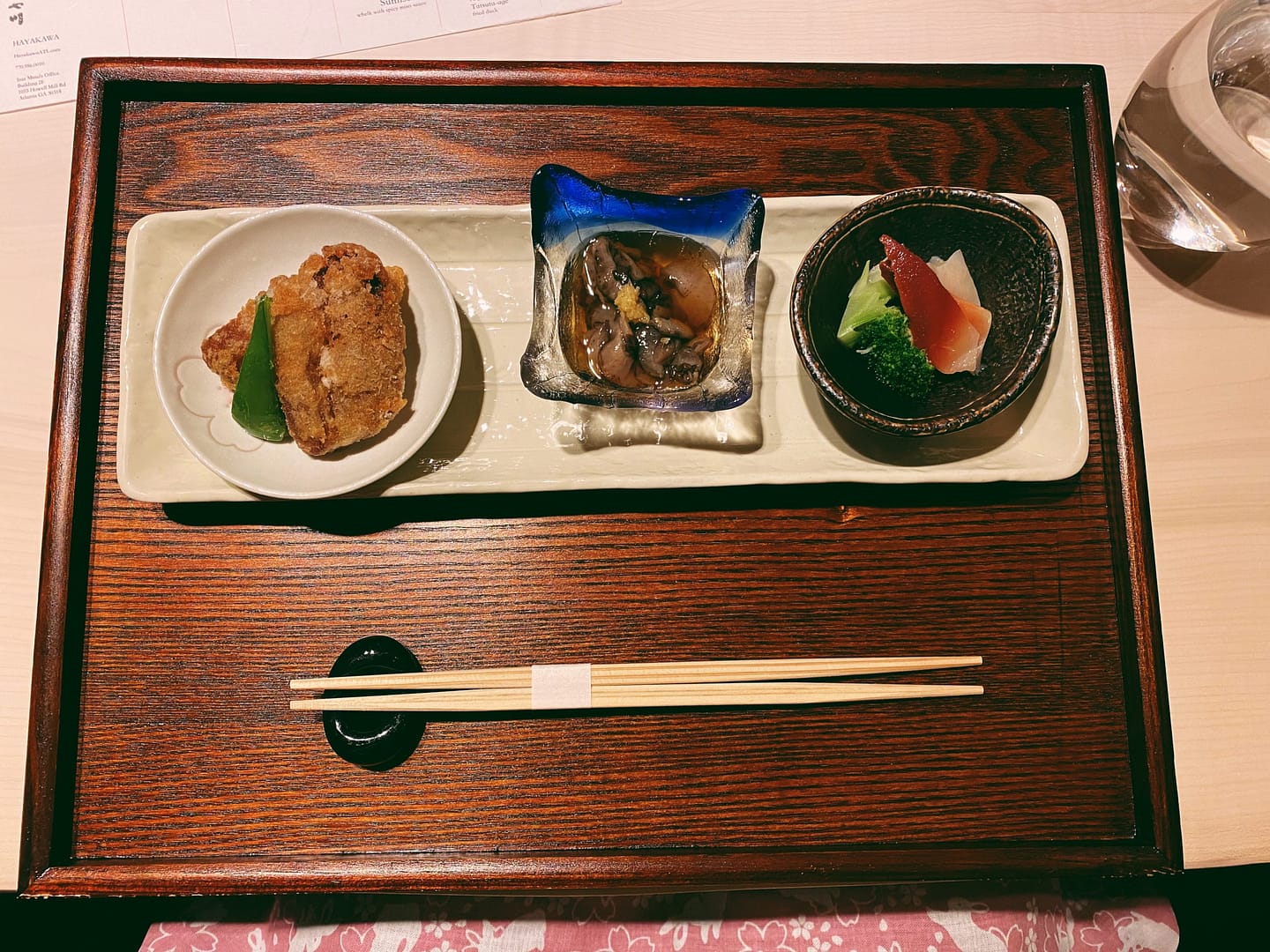 Santen Mori (appetizer trio)