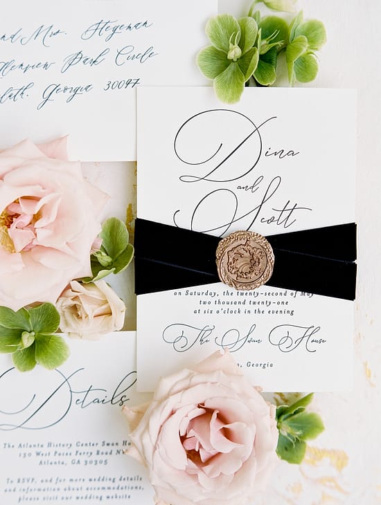 dina and Scott's wedding invitation: wedding traditions