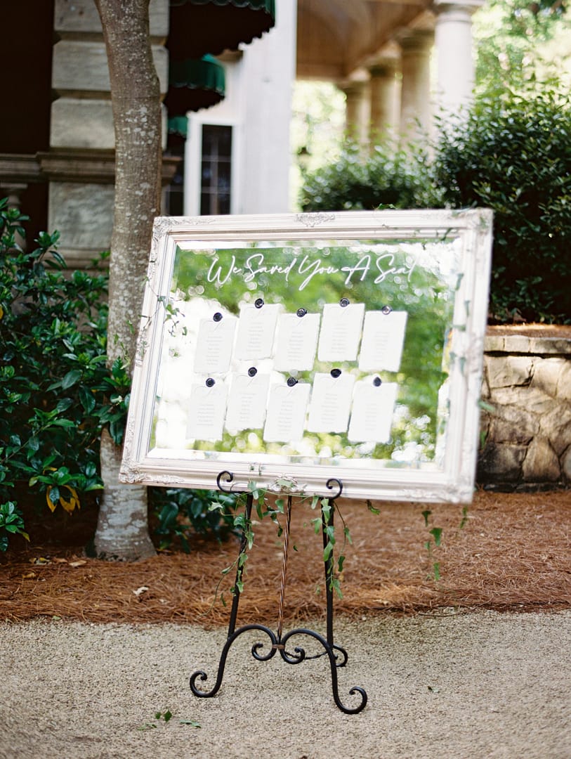 seating chart mirror diy
