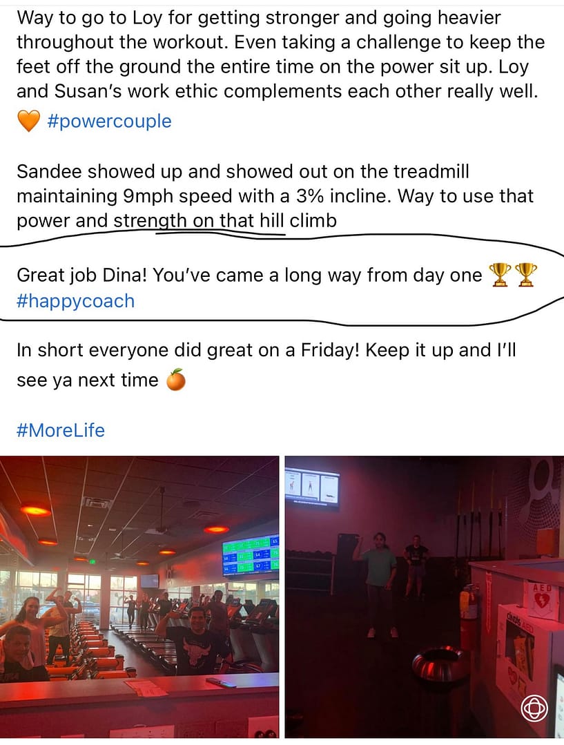 motivational post from Orangetheory