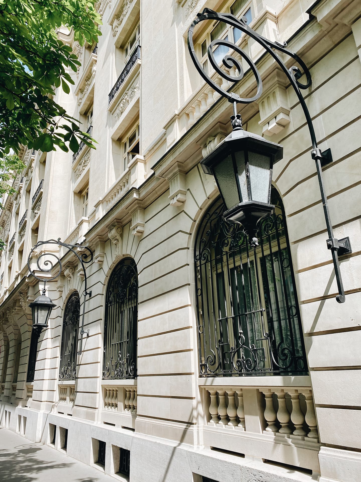 Beautiful Paris architecture on a walk towards L'oiseau Blanc