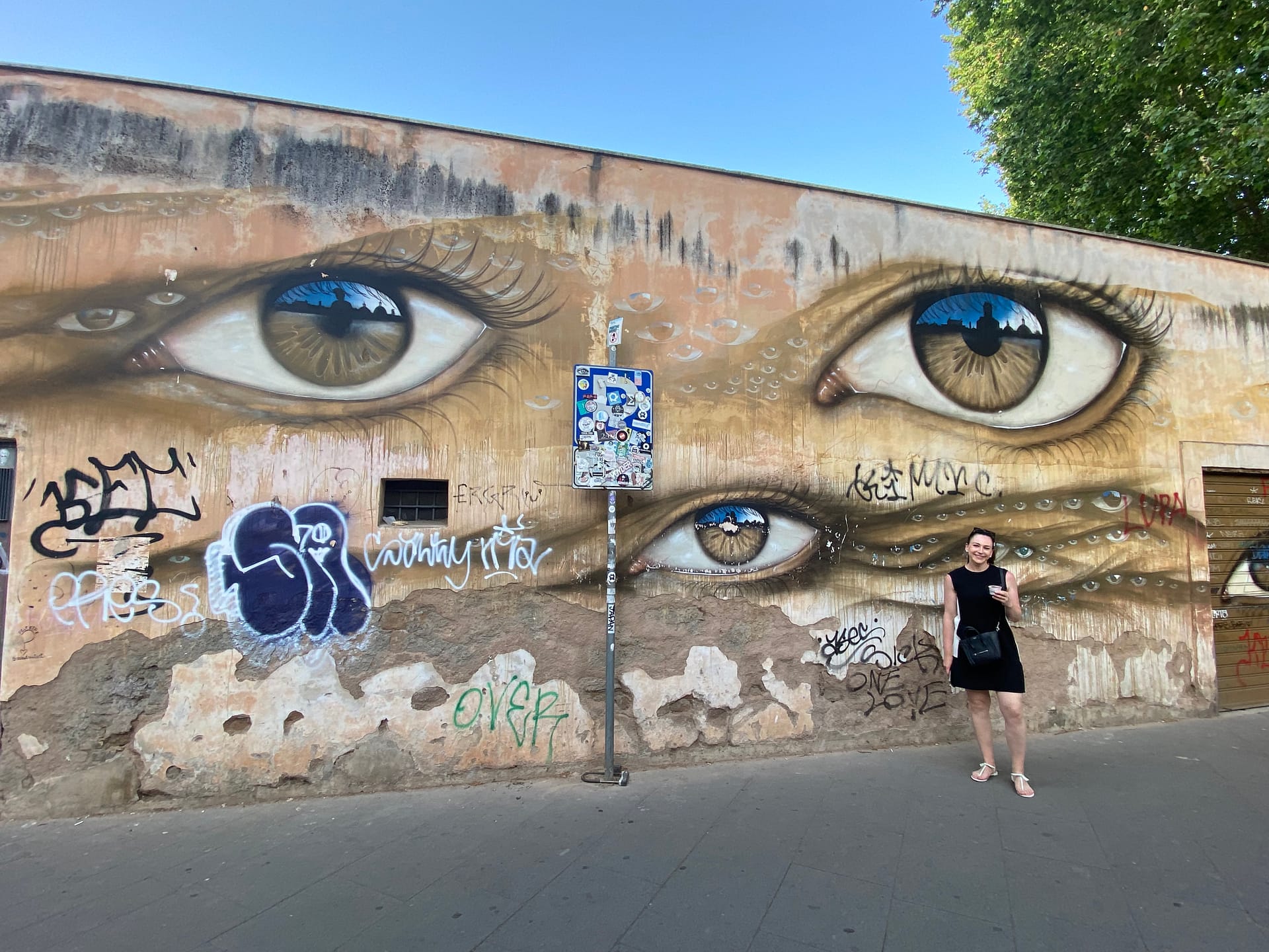 One of Rome's murals and graffiti walls.