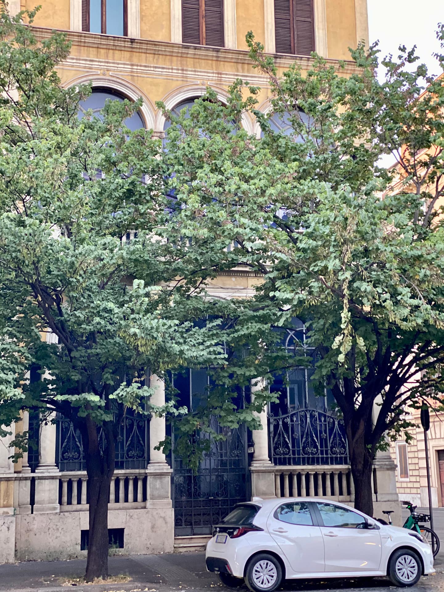 Cute facade of a residence in Rome, Italy.