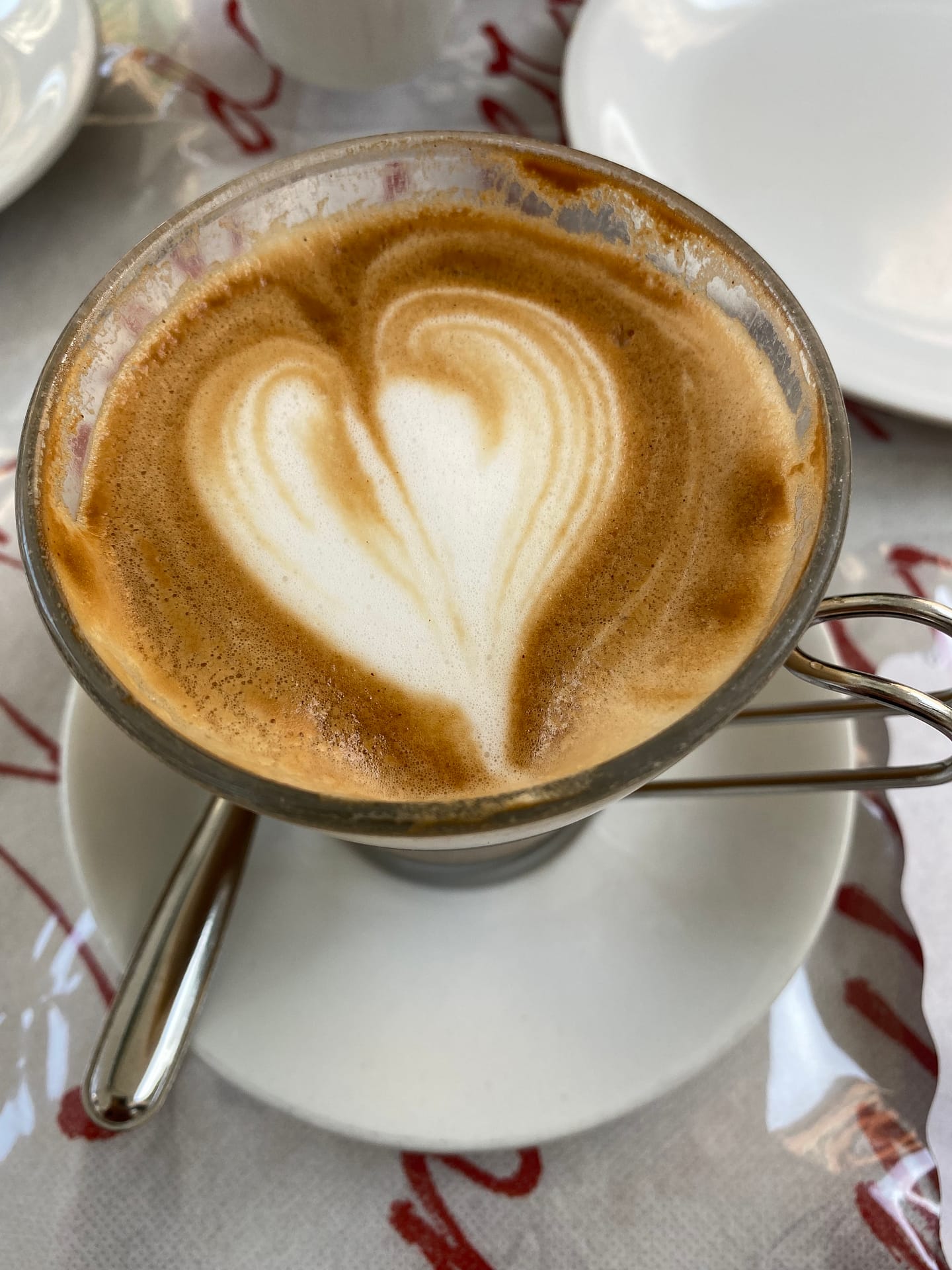 Latte heart from one of the coffee shops in Rome.