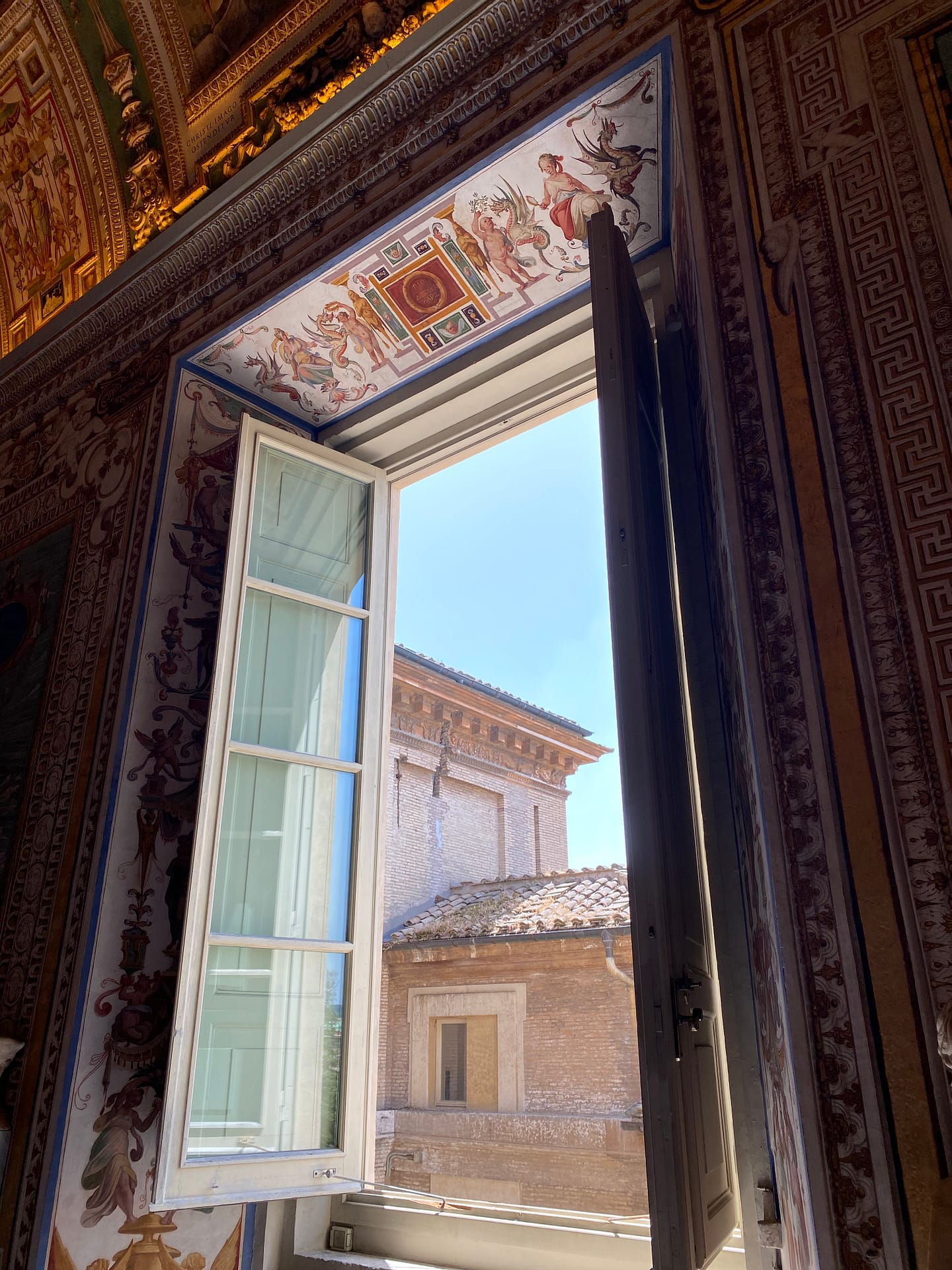 Opened windows from inside the Vatican.