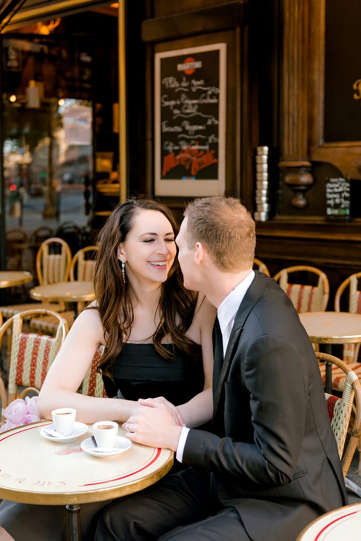 dina and scott at café la comedie: photoshoot in Paris