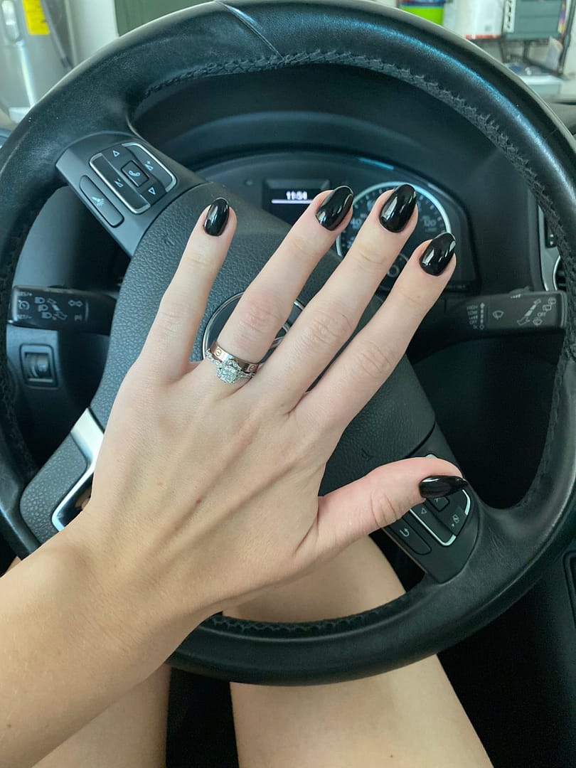 Russian manicure in black